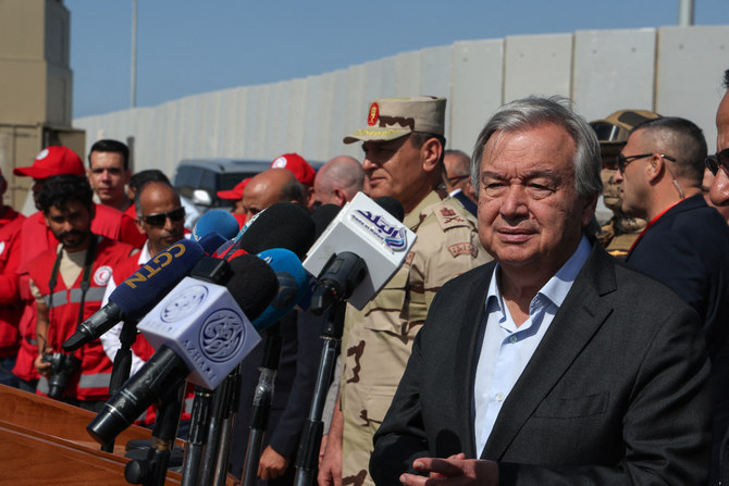 UN chief visits Egypt’s Rafah crossing ahead of Gaza aid delivery
