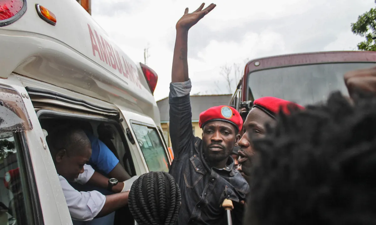 Uganda opposition leader Bobi Wine forced into car at airport, driven home