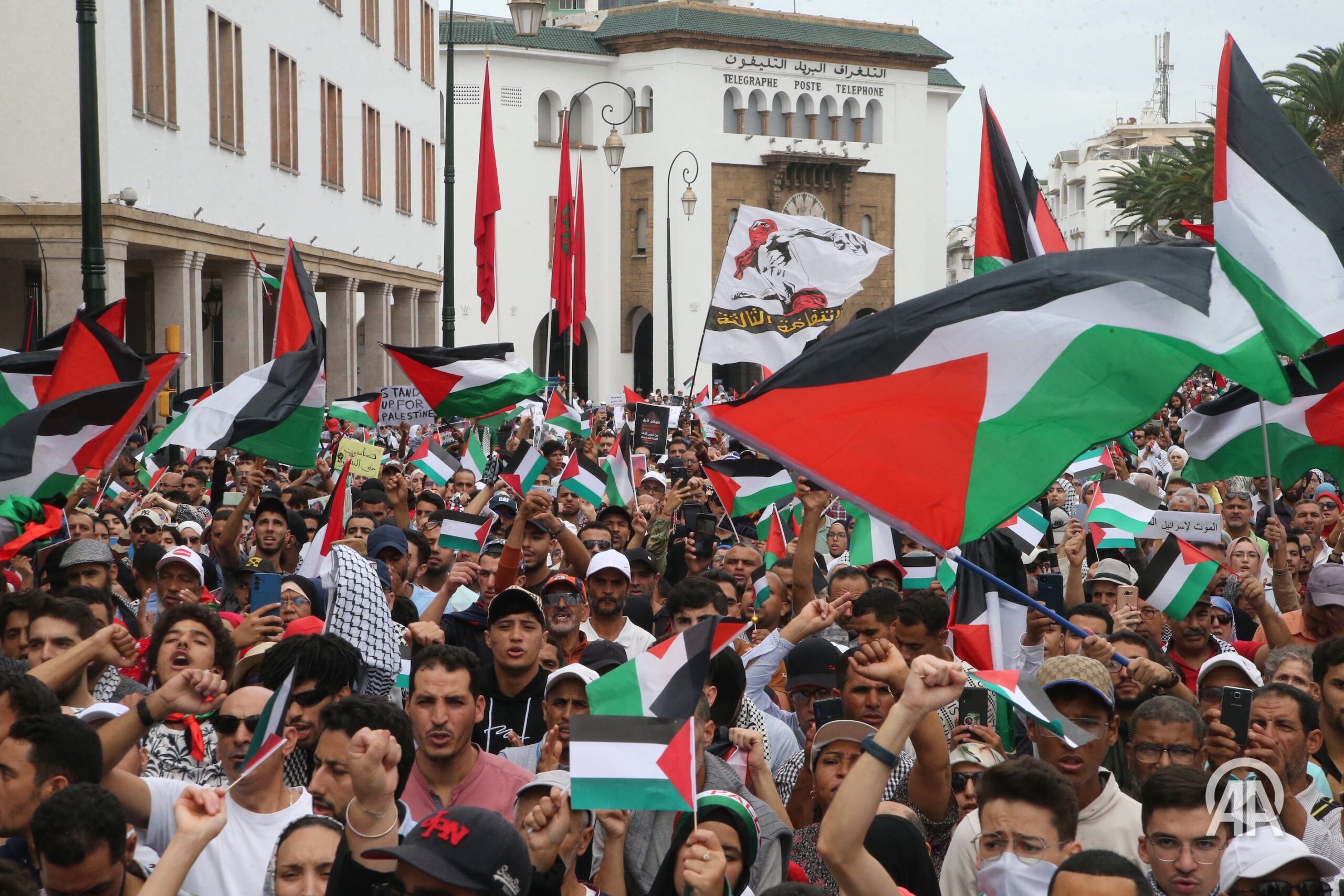 Protesters rally in Morocco and Iraq in solidarity with Palestinians