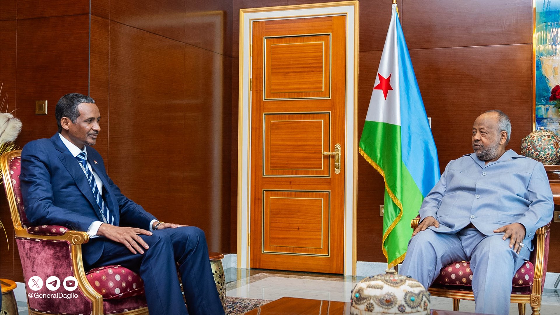 Sudan’s Dagalo meets Djibouti president as RSF continues to batter army