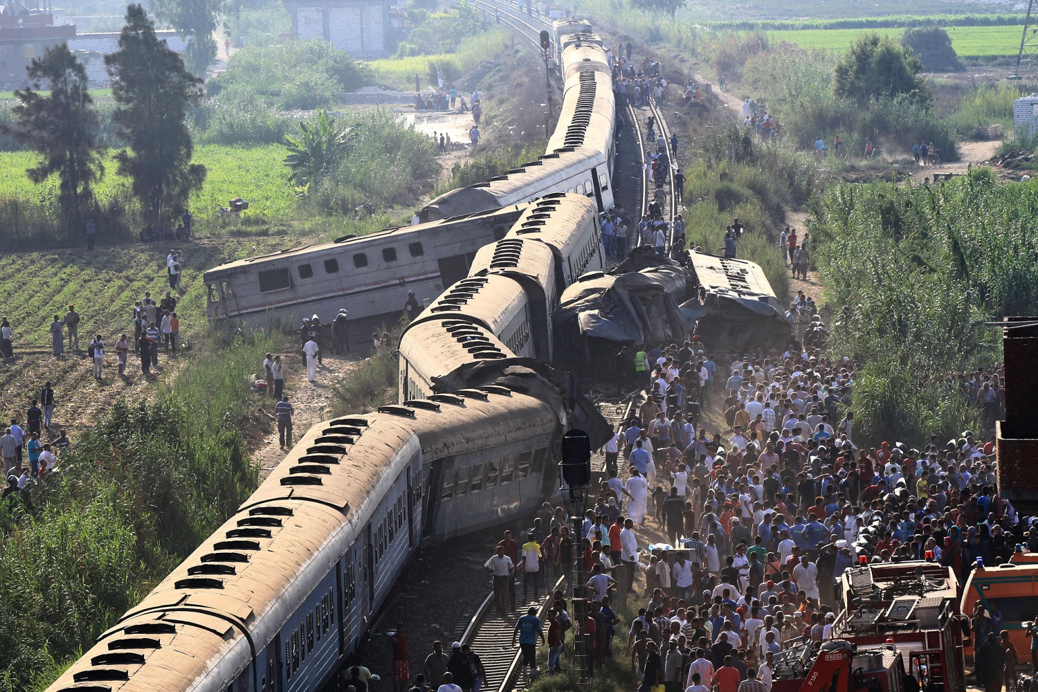 Two trains collide in Egypt, causing multiple fatalities