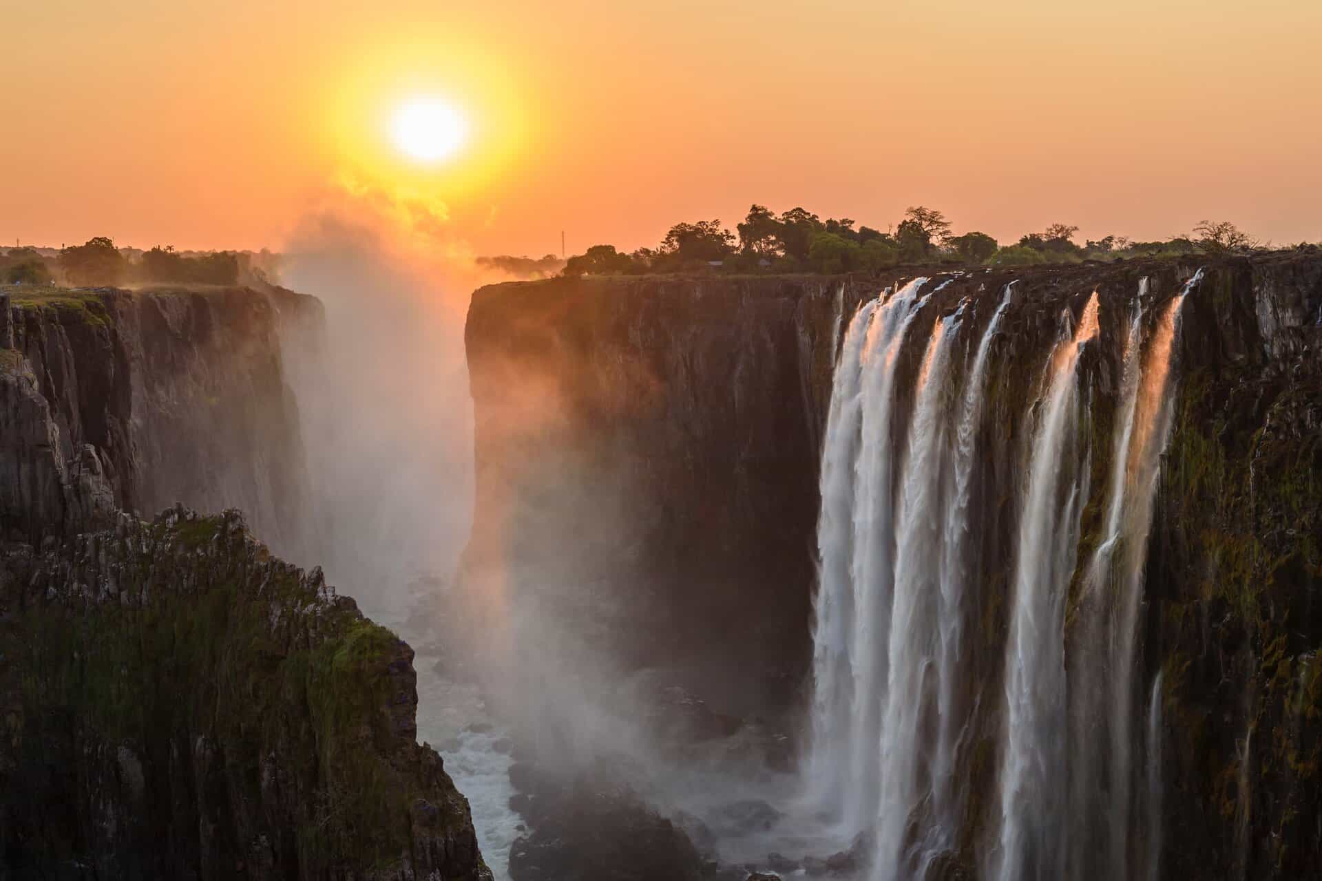 Victoria Falls’ mist seen miles away