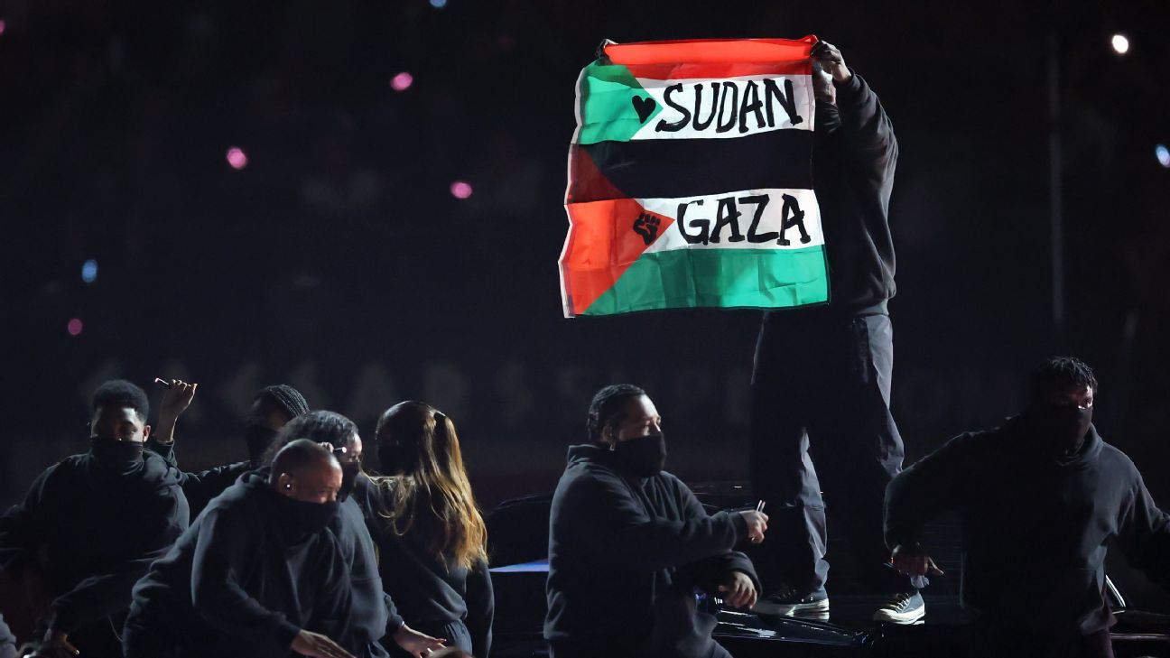 Super Bowl performer arrested for waving Sudan, Free Gaza flag