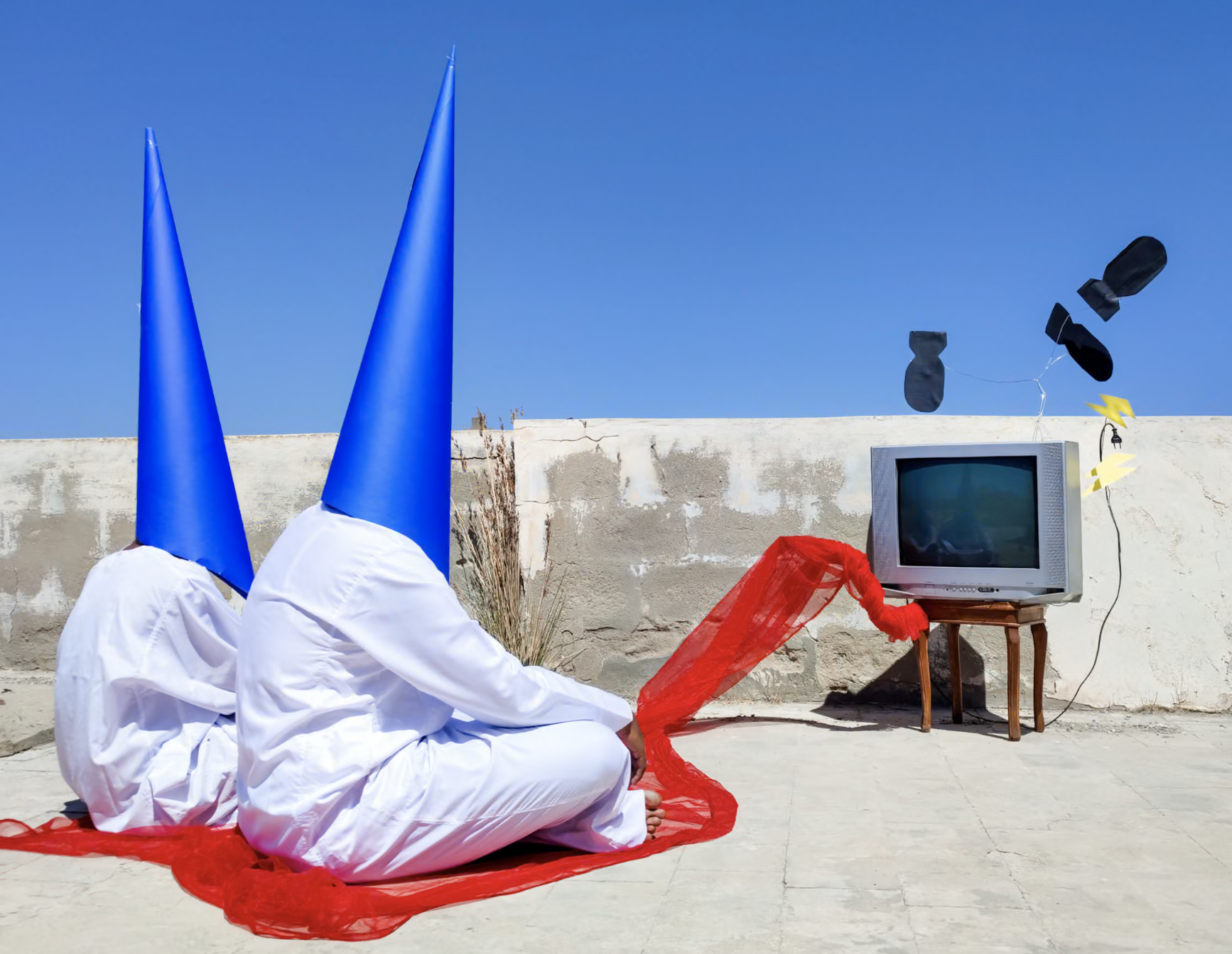 Sudanese artist depicts war’s impact through surreal red symbols