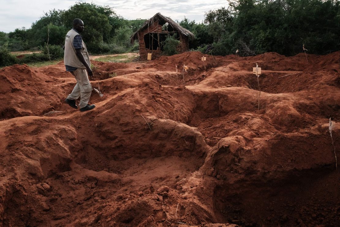 Kenyan investigators find five bodies in graves