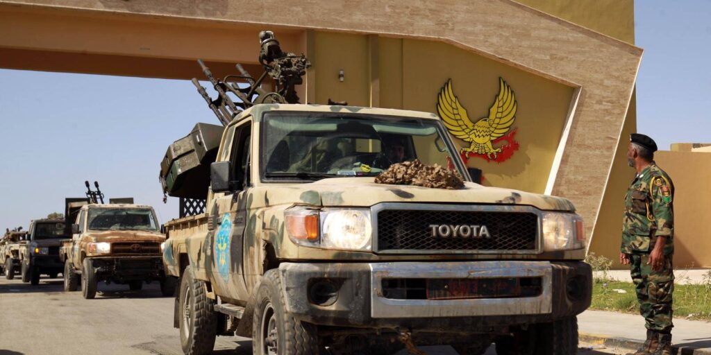 Libyan forces incinerate fuel trucks heading for Sudanese border