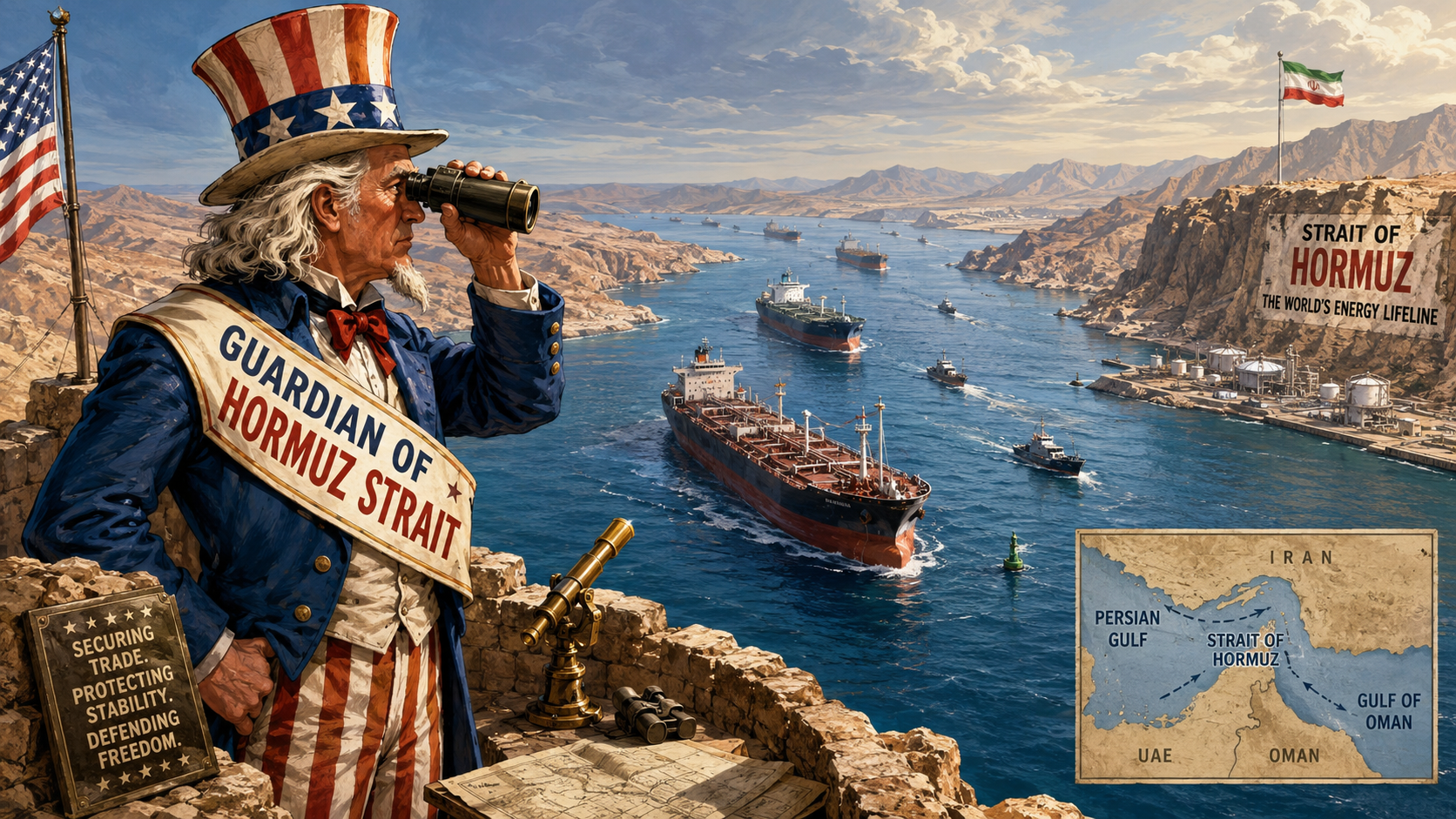 Trump crowns US ‘Guardian of Hormuz Strait,’ demands 20% cargo levy